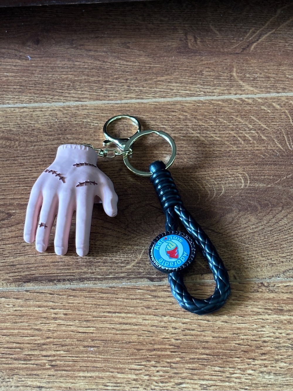 Adoradle family Thing,Keychain with Black Braided Loop